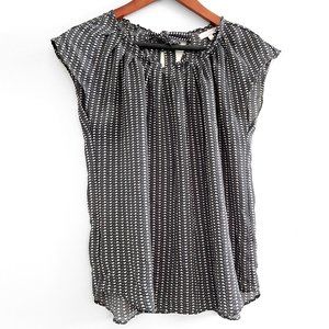 Lauren Conrad Heart Print Tie Back Blouse